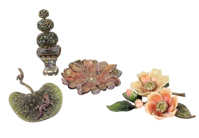 Three Jay Strongwater Floral Figurines