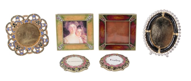 Six Jay Strongwater Miniature Picture Frames