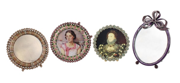 Three Jay Strongwater Round Picture Frames