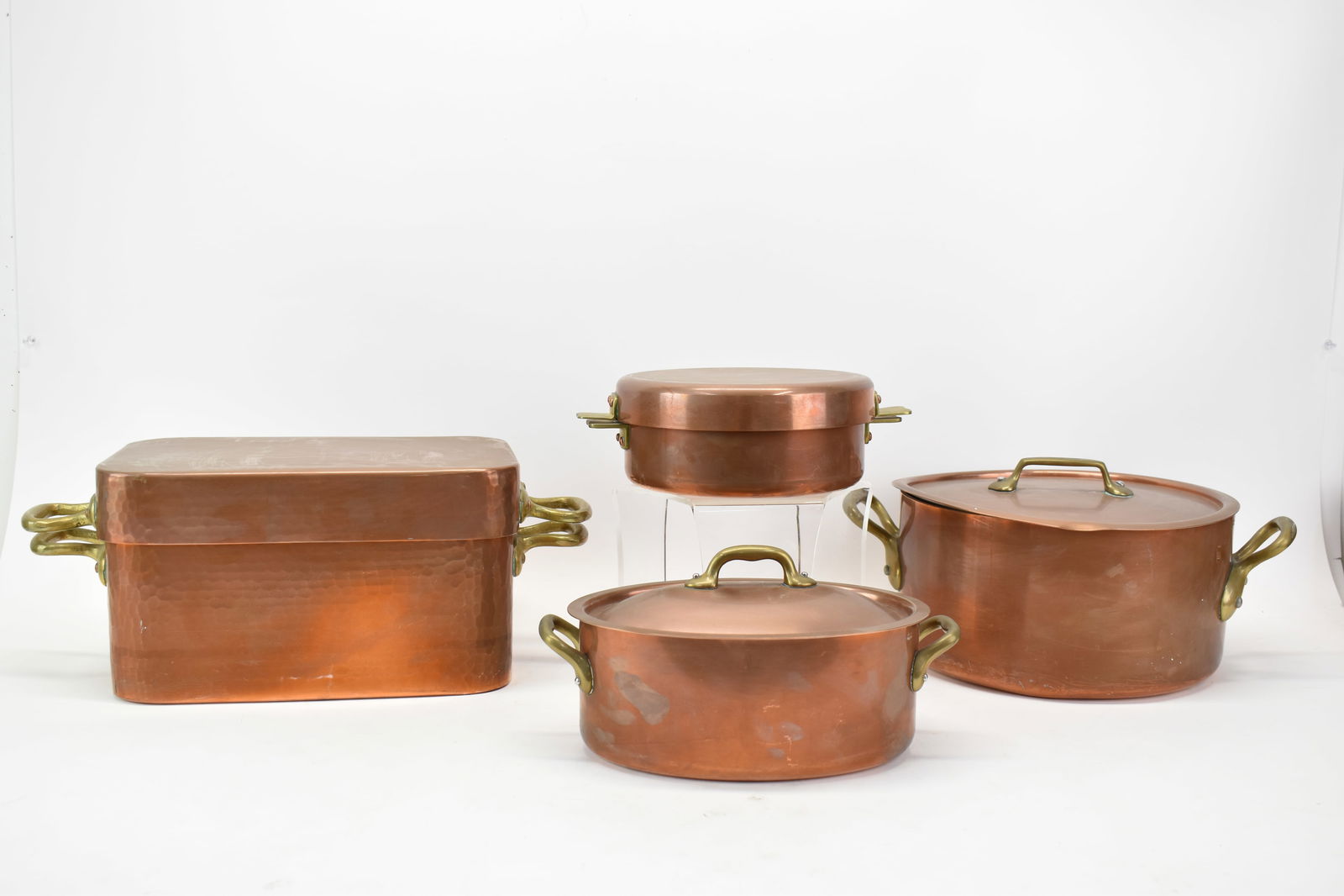 Four French Copper Stock Lidded Cooking Pots (1 of 17)