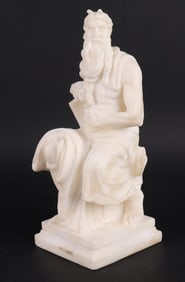 After Michelangelo, Moses with Horns, Carved Alabaster