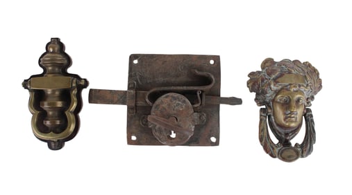 Cast Bronze Figural Door Knocker of Dionysus
