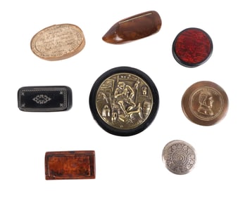 Eight Assorted Snuff and Tobacco Boxes