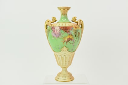Antique Royal Worcester Floral Vase
