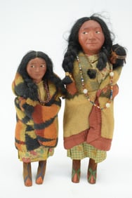 Two Female Skookum Dolls with Leather Feet
