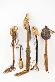 Group of Four Assorted Native American Animal Rattles
