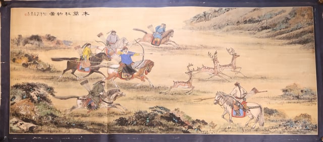 Warriors on Horseback, Watercolor and Ink