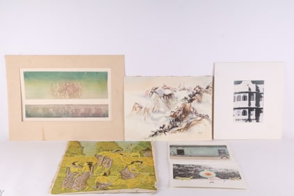 Balinese , Harvesting Grain, Mixed Media on Canvas