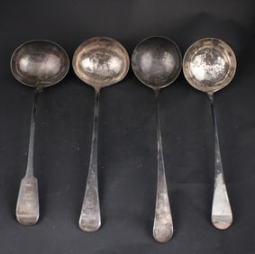 Four English Sterling Silver Ladles