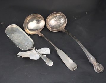 Two American Silver Punch Ladles