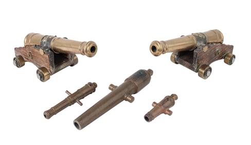 Pair of Early 19th Century Era Model Naval Guns