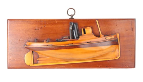 English Mahogany and Beech Half Hull, Depicting the "James Turner"
