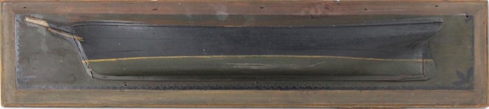 Vintage Paint-Decorated Half Hull Model
