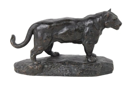 Antoine-Louis Barye, French 1795-1875, Standing Jaguar, Bronze