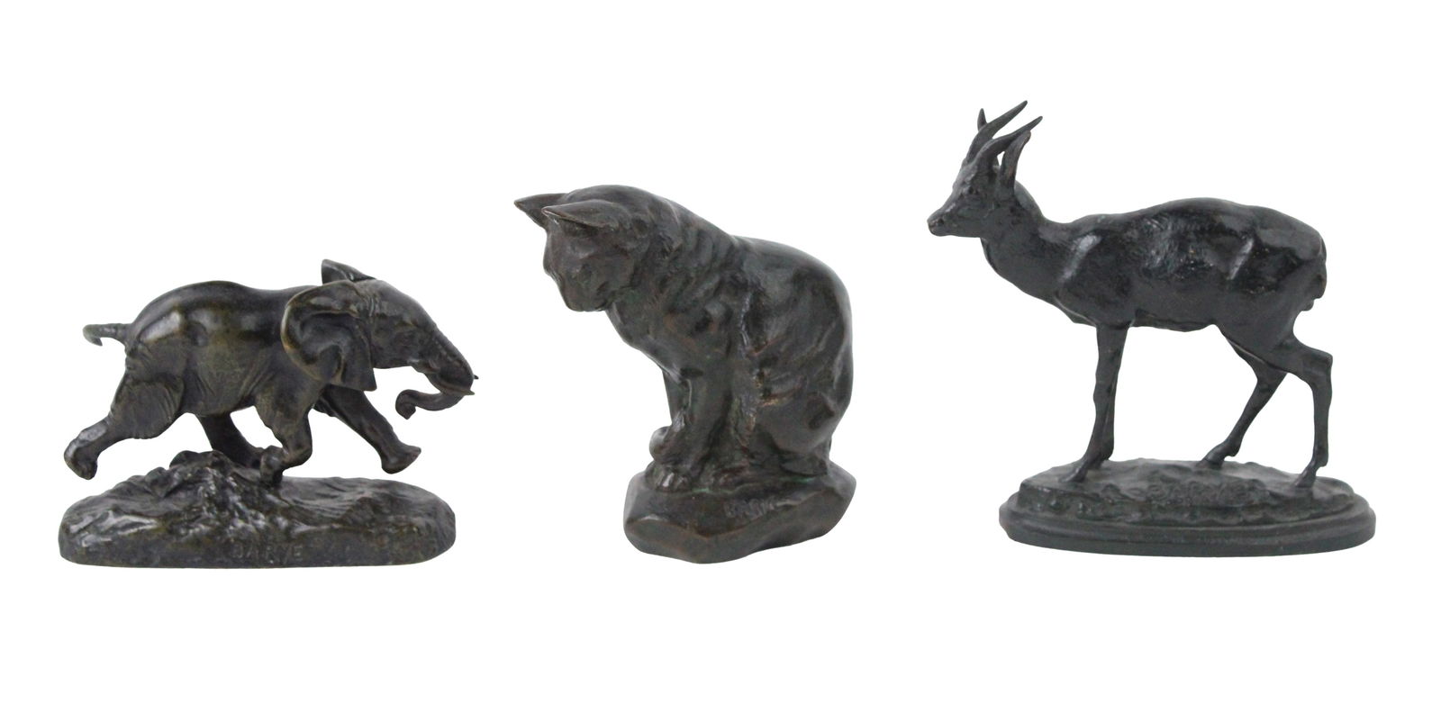 After Antoine-Louis Barye, French 1795-1875, Three Animal Figures, Bronze (1 of 14)