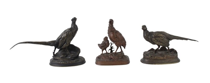 After Antoine-Louis Barye, French 1795-1875, Pheasant, Bronze