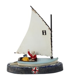 "The Cat Boat" Cast Iron Mechanical Bank