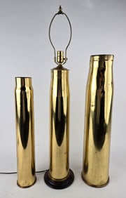 Three Brass Artillery Shells