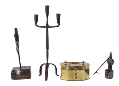 18th C. Rush Light/Candleholder