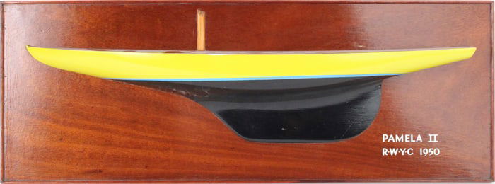Painted Half Model of the Racing Yacht "Pamela II"