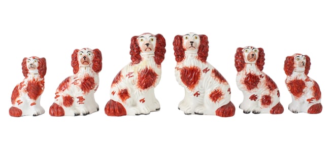 Six Staffordshire Spaniels