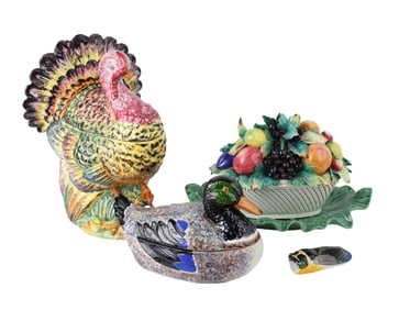 Majolica Turkey-Form Tureen