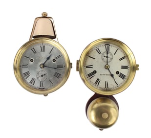Two Seth Thomas Day Lever Ship Clocks with Bell