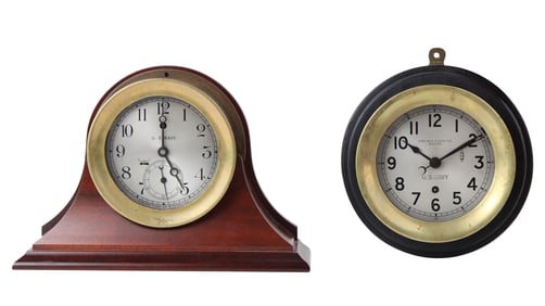 Two Chelsea Clock Co. U.S. Navy Pilot House Clocks