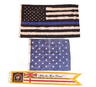 Assortment of Naval, Military, and Miscellaneous Flags
