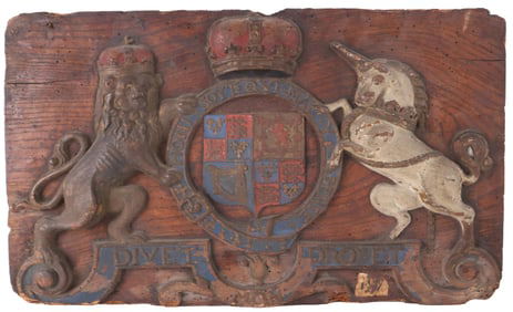 Carved and Painted Royal Coat of Arms of the United Kingdom