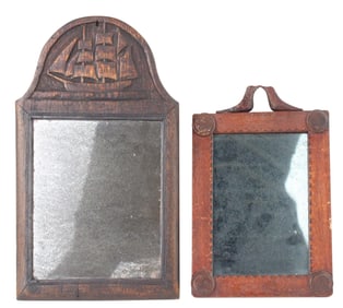 Two Diminutive Carved Mirrors