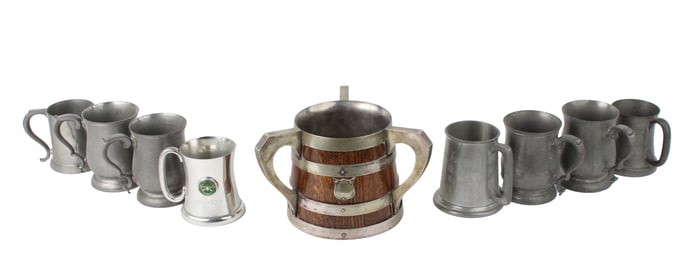 Silver-Plated Oak Loving Cup