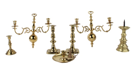 Group of Brass Candlesticks