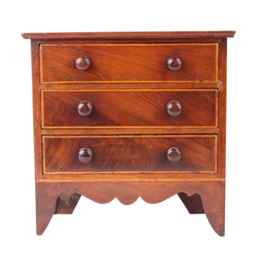 Federal Style Inlaid Mahogany Miniature Chest of Drawers