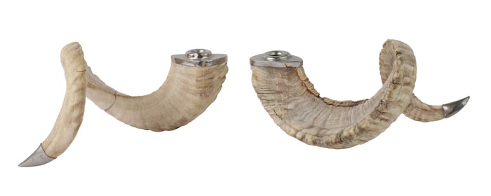 Pair of Ram's Horn Candlesticks