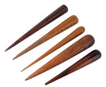 Five Large Sailor Made Wooden Fids