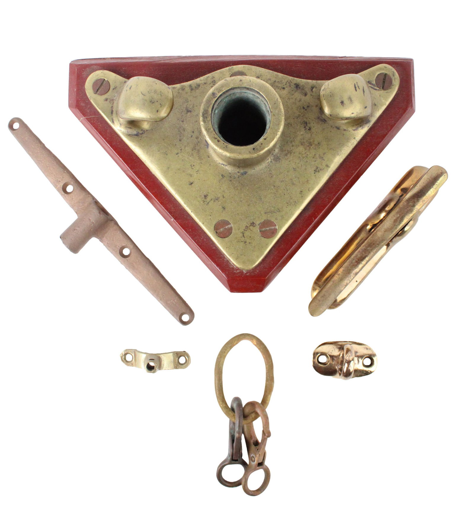 Fifteen Pieces of Miscellaneous Brass and Iron Marine Hardware (1 of 7)