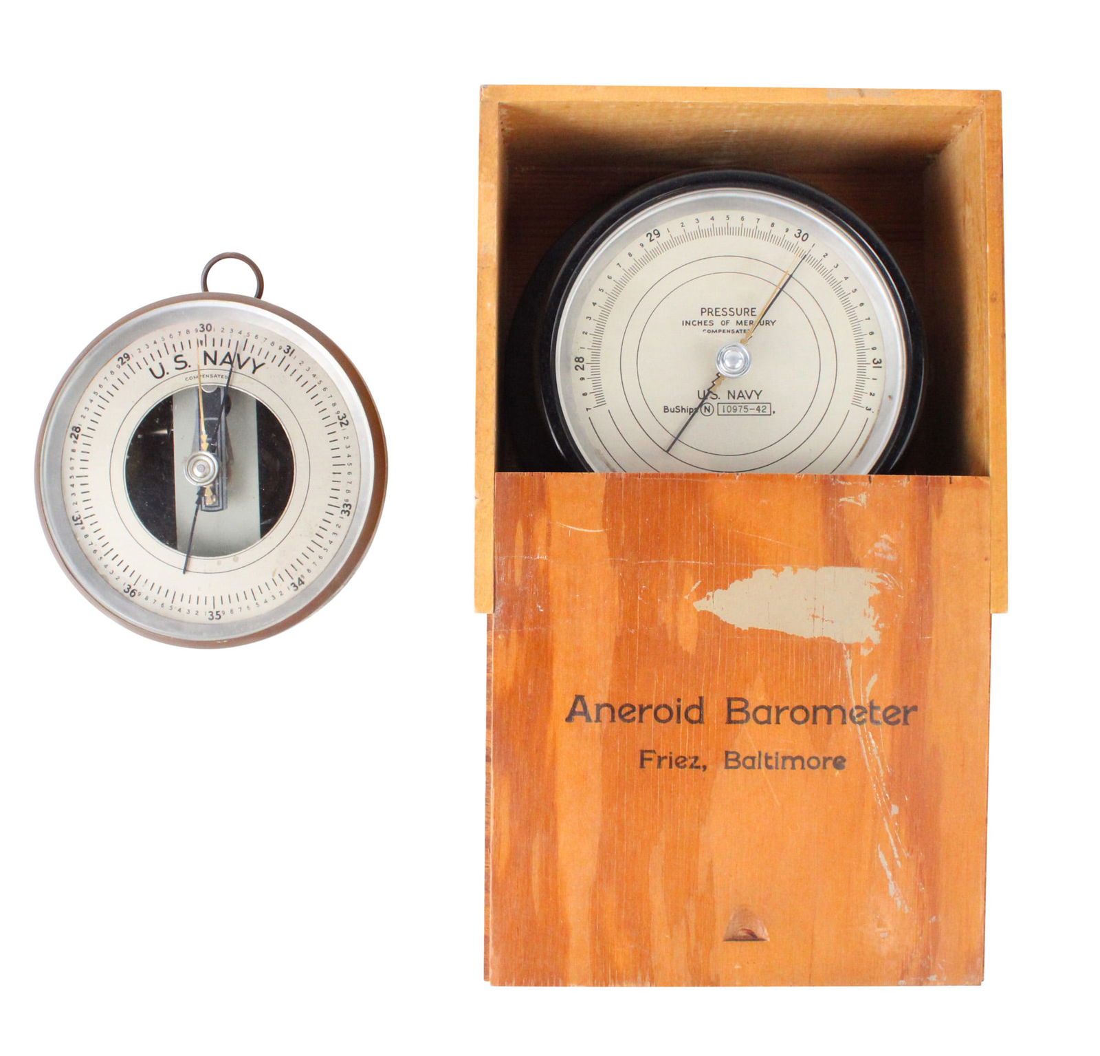 Two U.S. Navy Aneroid Barometers (1 of 9)