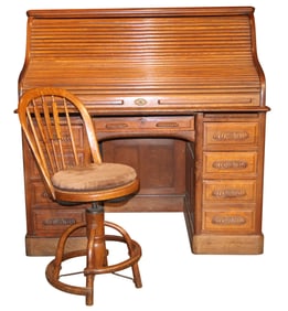 Oak Roll Top Desk