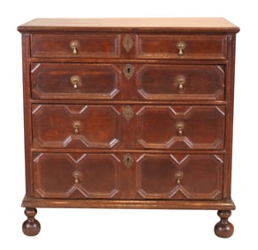 William & Mary Oak and Pine Chest of Drawers