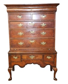 George II Oak High Chest on Stand