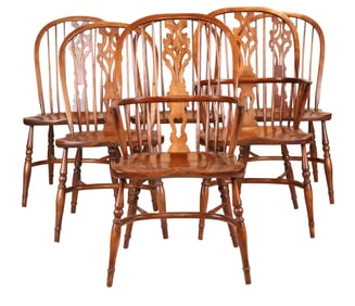 Set of Six Bowback Windsor Dining Chairs
