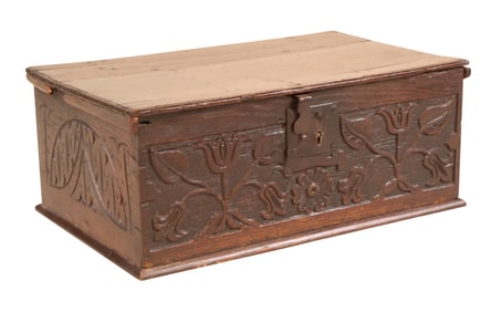 Carved Oak Bible Box