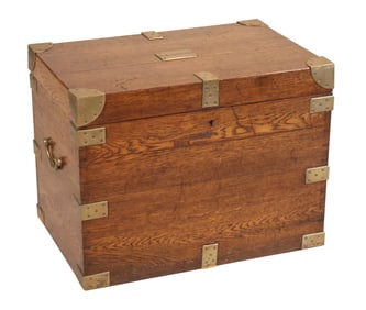Late Regency Brass Bound Oak Campaign Chest