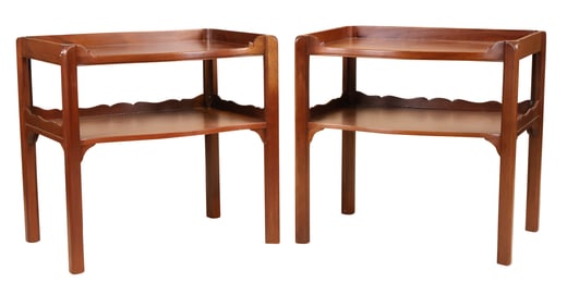 Pair of Baker Georgian Style Mahogany Side Tables