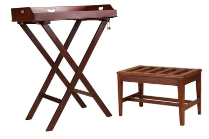 Regency Mahogany Butler's Tray on Later Campaign Stand