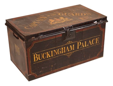 Painted and Polychrome-Decorated Tole Trunk