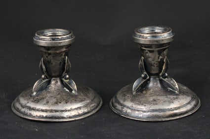 Pair of Petersen Sterling Silver Candlesticks