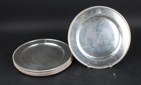 Eight Italian Silver Plates