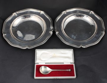 Two Paul Storr English Sterling Silver Soup Bowls